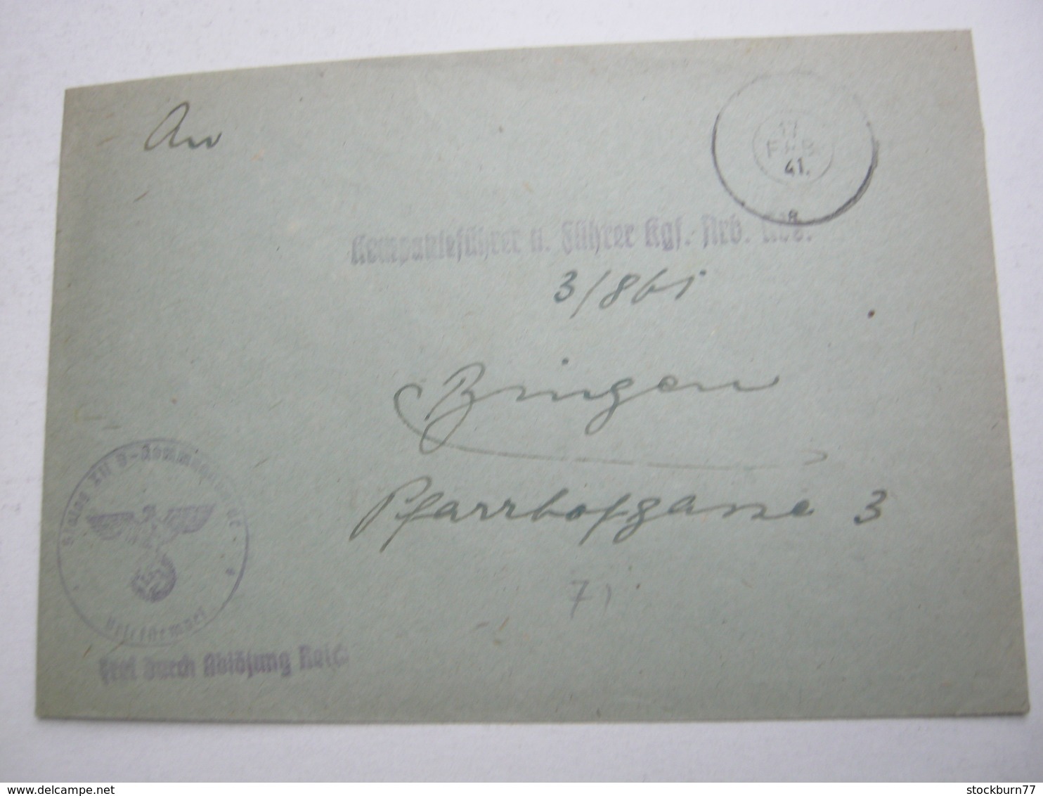 1941 , Aptierter "R" Reservestempel Auf Brief , Absender : Stalag XII - Kriegsgefangenenpost