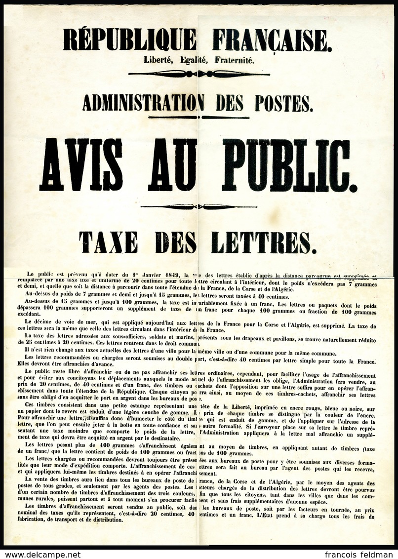 Affiche Originale De L'Administration Des Postes Prévenant Le Public De La Réforme Des Tarifs Postaux Et De L'utilisatio - Otros & Sin Clasificación