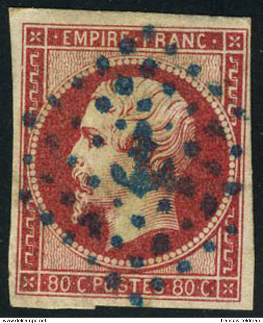 Oblitéré N° 17B, 80c Rose Obl GC Bleu 5103 Varna + 1 Ex. Obl Ancre Bleue, TB - Sonstige & Ohne Zuordnung