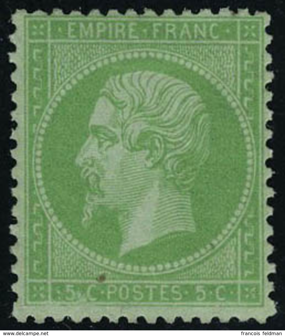 Neuf Avec Charnière N° 20, 5c Vert, Minuscule Paille Dans Le Papier Au Recto, Très Frais, Cl, T.B. - Andere & Zonder Classificatie