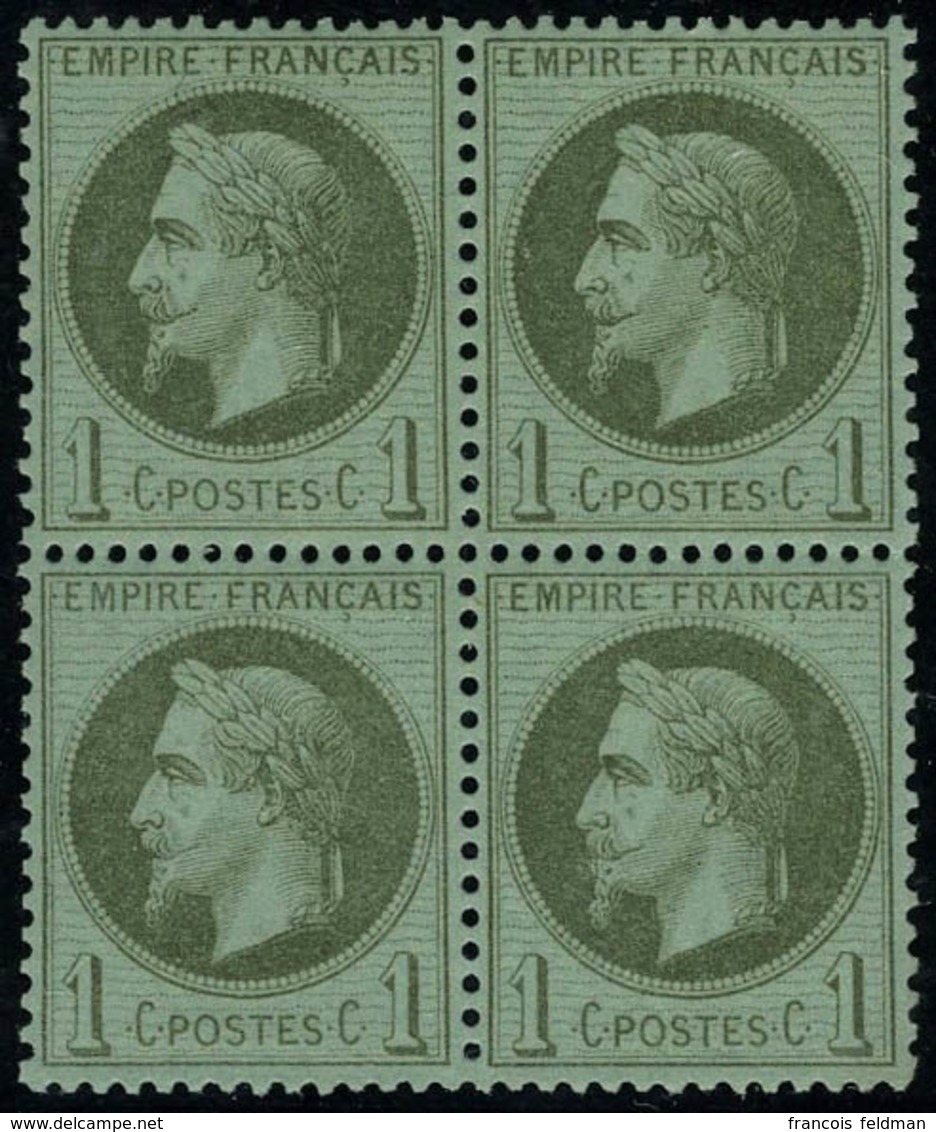 Neuf Sans Charnière N° 25, 1c Bronze, Bloc De 4, Superbe - Autres & Non Classés