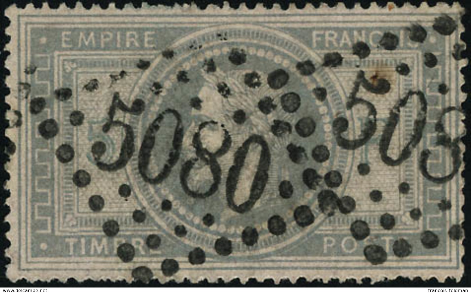 Oblitéré N°33. 5f Violet-gris. Los GC 5080 (Alexandrie). T.B. - Andere & Zonder Classificatie