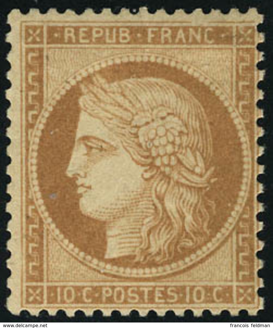 Neuf Avec Charnière N° 36. 10c Bistre Jaune, T.B. Signé JF Brun. - Andere & Zonder Classificatie