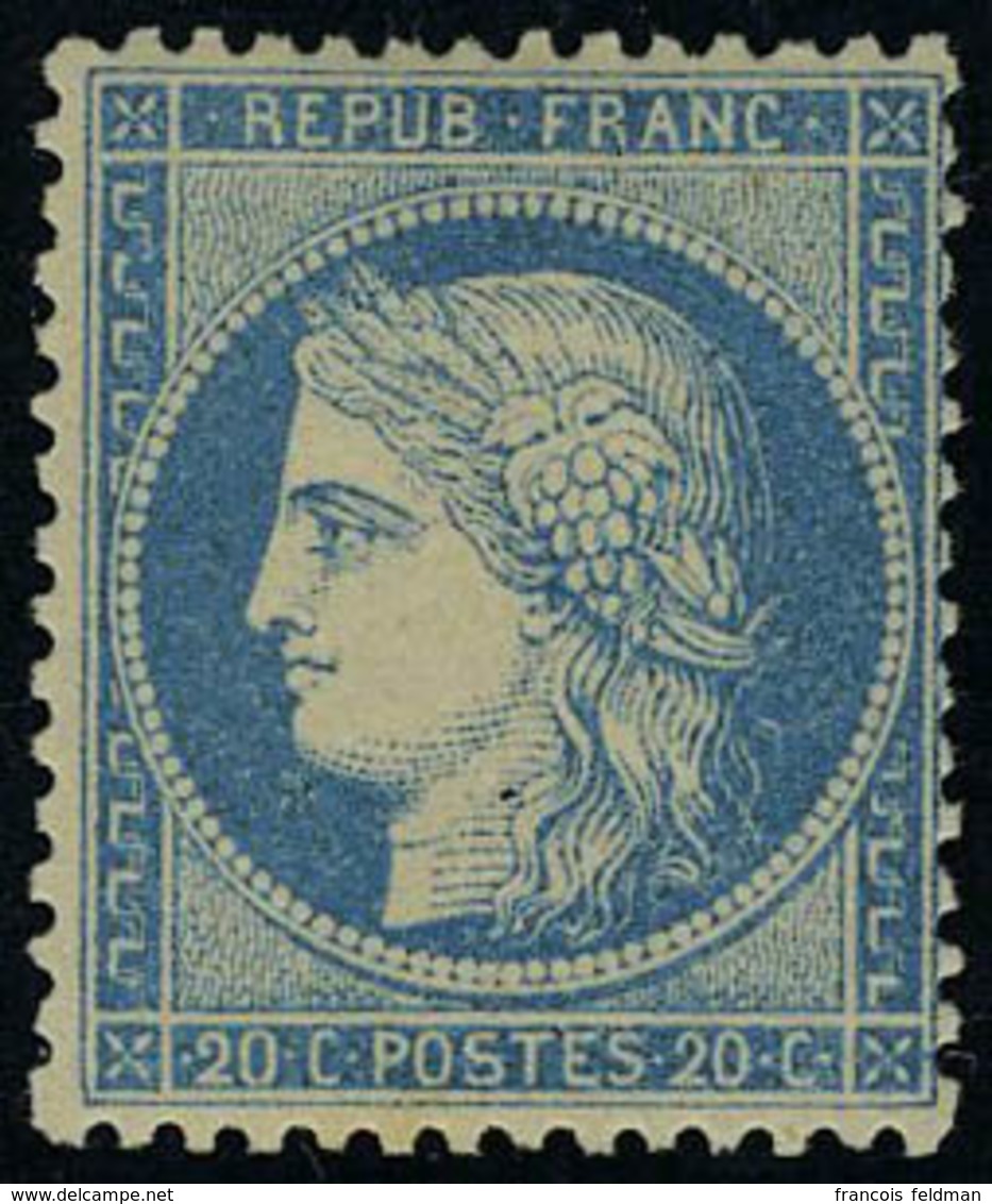 Neuf Avec Charnière N° 37, 20c Bleu Type Siège, T.B. Signé A.Brun - Autres & Non Classés