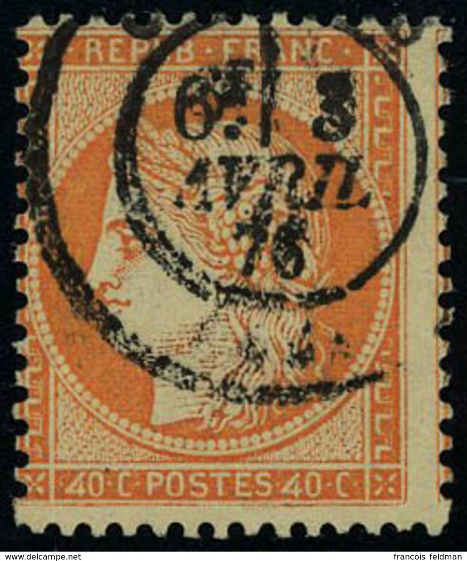 Oblitéré N° 38d, 40c Orange Type Siège, 4 Retouché, T.B. - Sonstige & Ohne Zuordnung