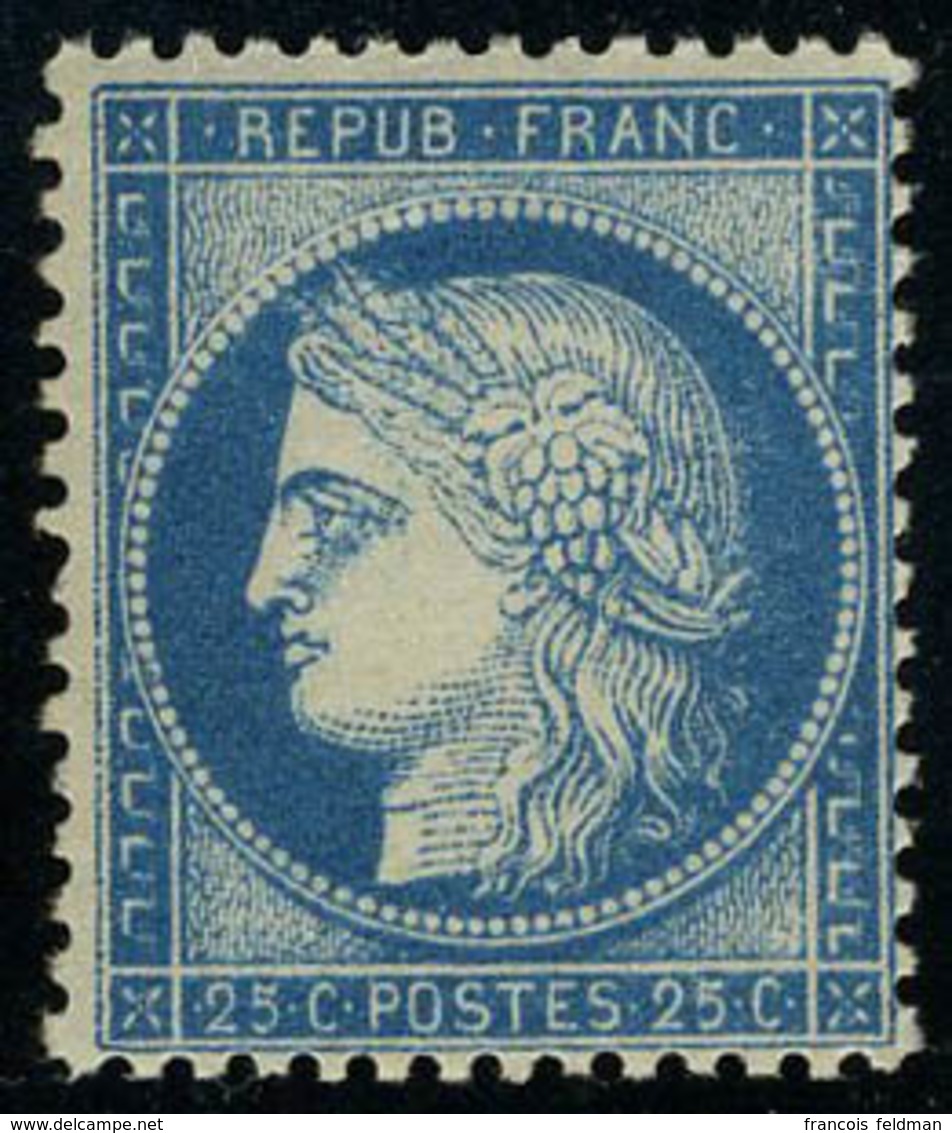 Neuf Sans Charnière N° 60A, 25c Bleu, TB, Signé Brun - Otros & Sin Clasificación