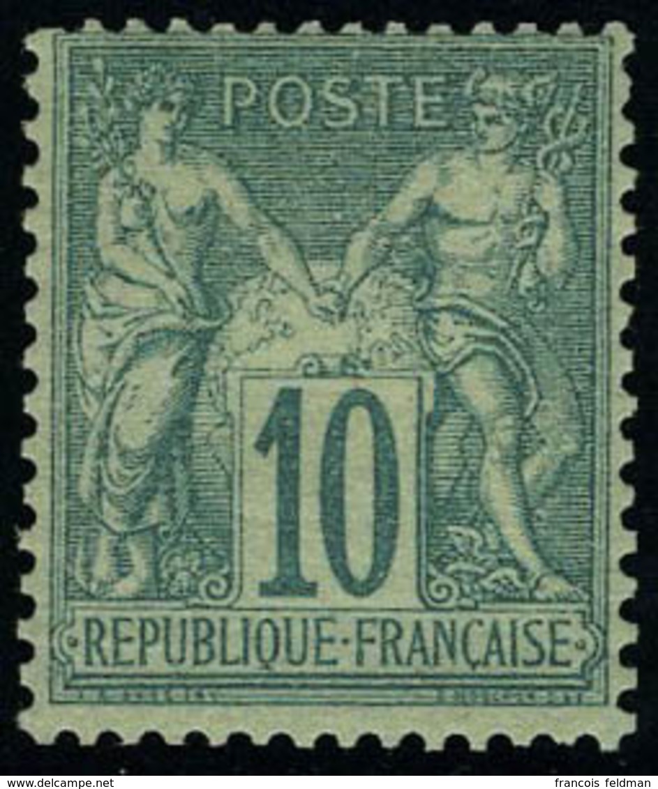 Neuf Avec Charnière N° 65, 10c Vert Type I T.B. Signé A Brun - Autres & Non Classés