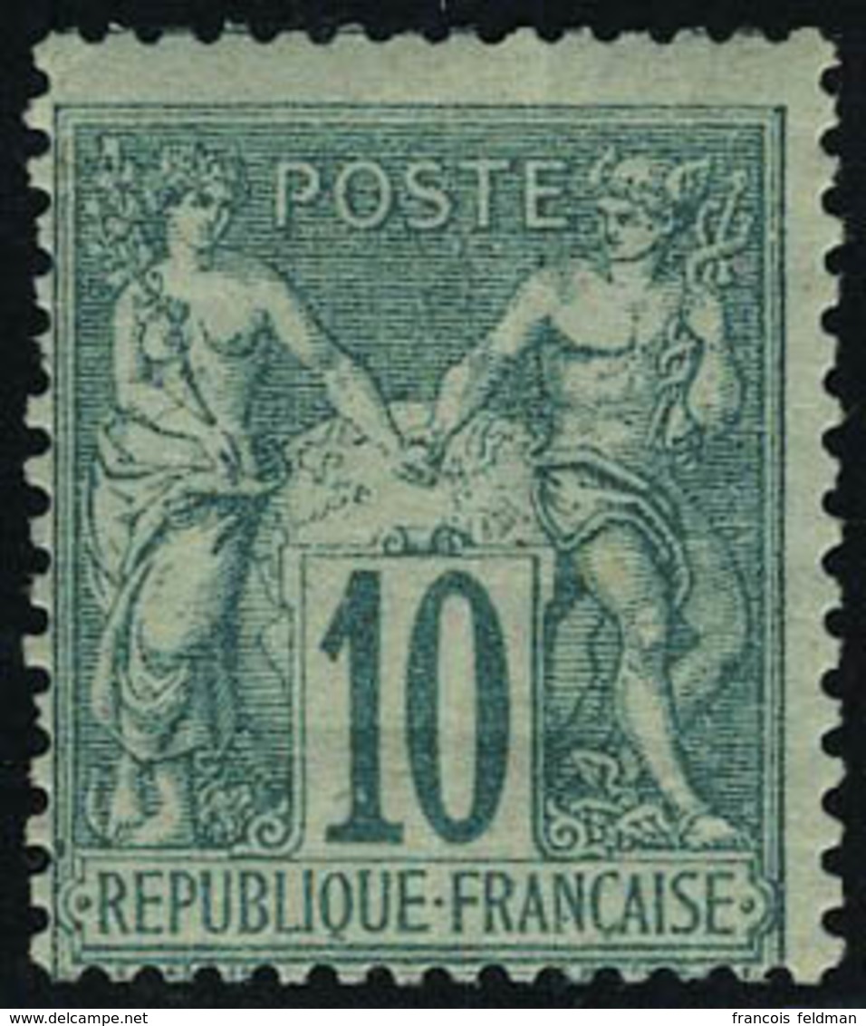 Neuf Avec Charnière N° 65, 10c Vert, Type I, Pli De Gomme, T.B. - Otros & Sin Clasificación