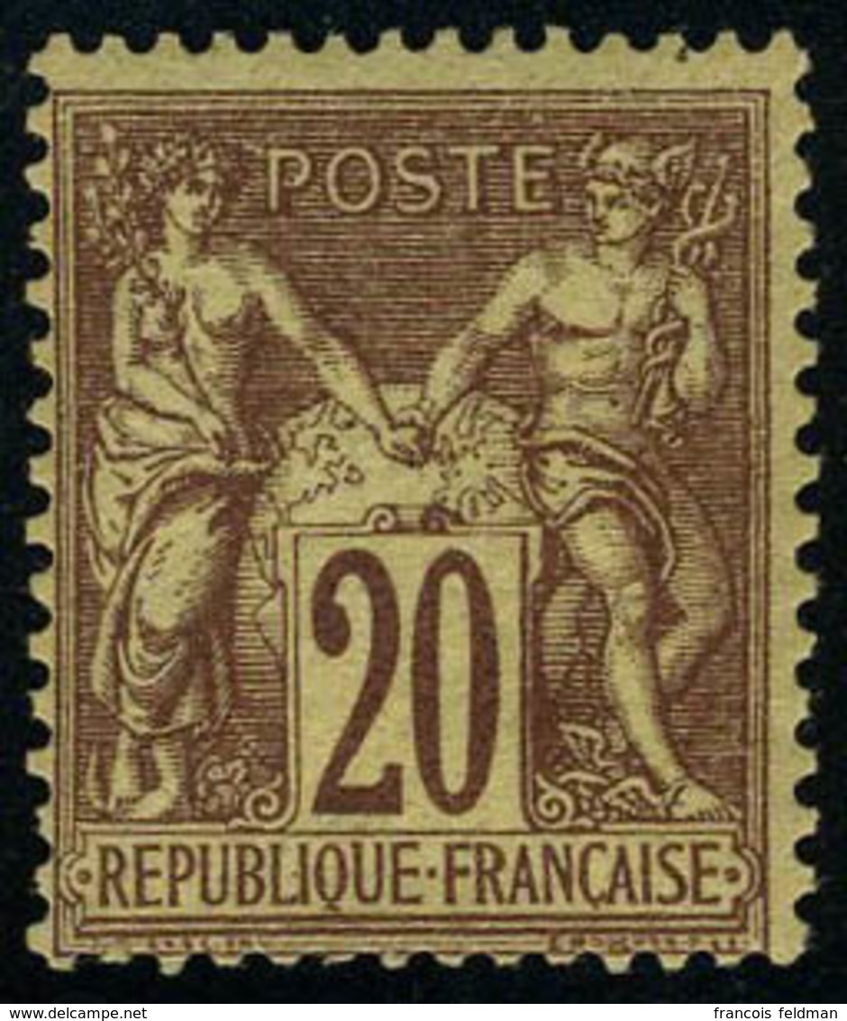 Neuf Sans Charnière N° 67, 20c Brun-lilas, TB, Signé Brun - Andere & Zonder Classificatie