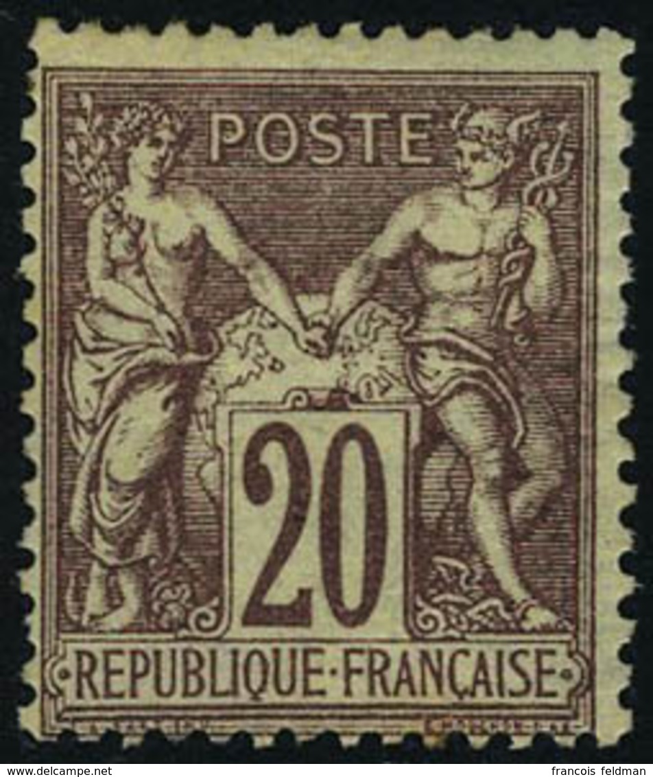 Neuf Avec Charnière N° 67, 20c  Brun-lilas, Type I, Quelques Rousseurs Au Verso Sinon T.B. - Autres & Non Classés