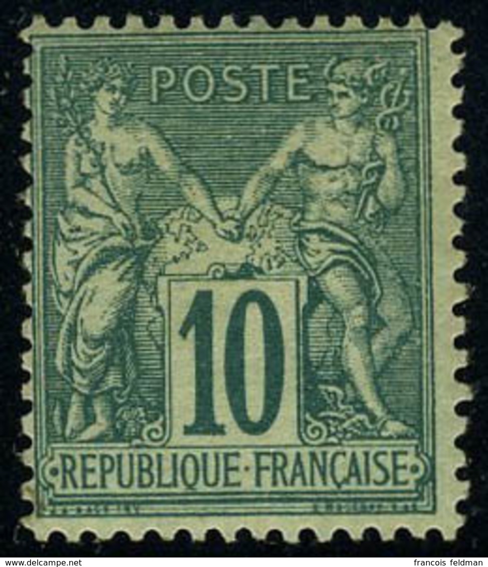 Neuf Sans Charnière N° 76, 10c Vert, Type II, TB, Signé Brun - Otros & Sin Clasificación