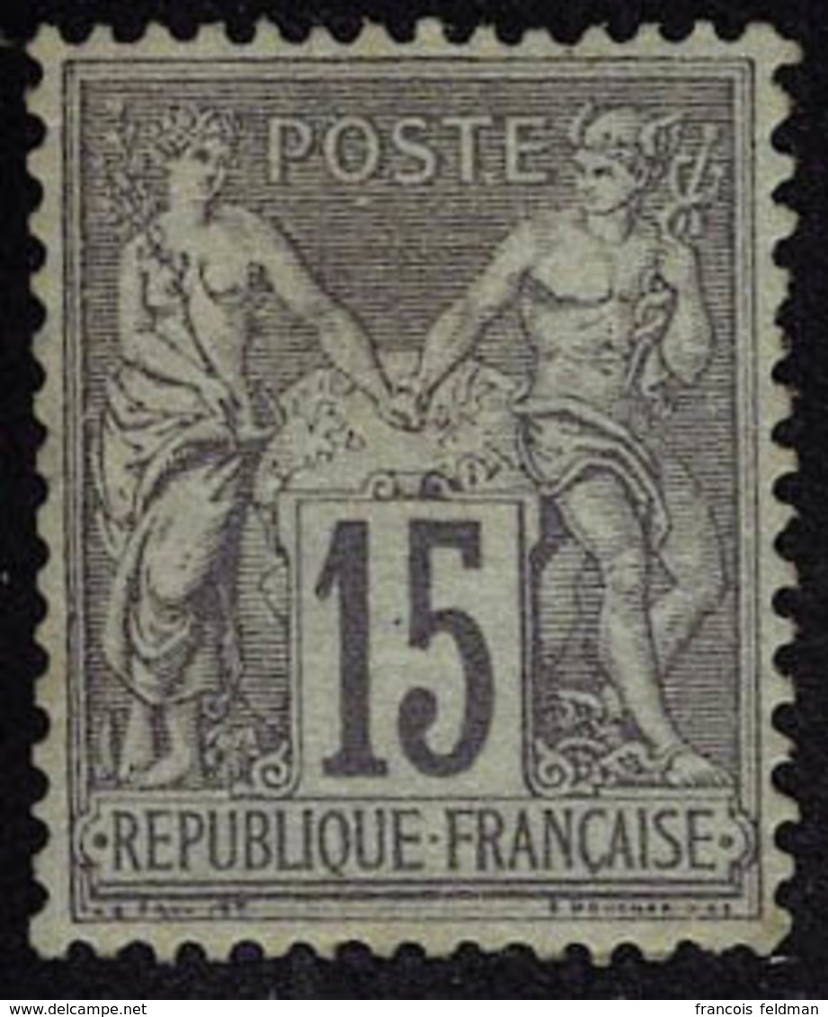 Neuf Avec Charnière N° 77, 15c Gris Excellent Centrage, Cl, Signé Brun - Andere & Zonder Classificatie