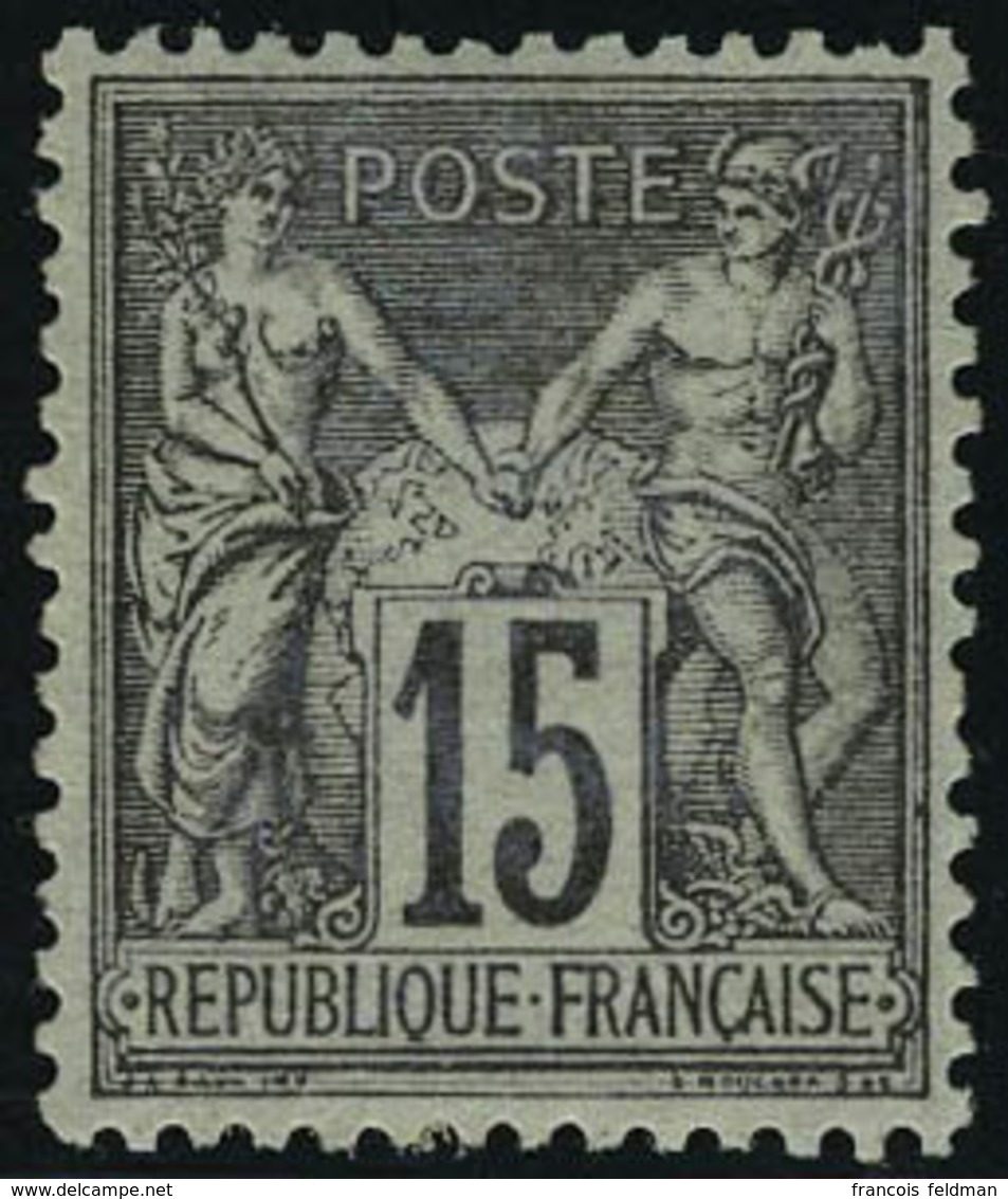 Neuf Avec Charnière N° 77, 15c Gris Bon Centrage Cl, Signé Brun - Autres & Non Classés