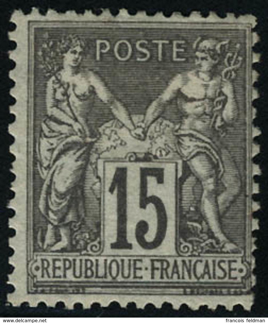Neuf Avec Charnière N° 77. 15c Gris, Type II, T.B. Signé Thiaude. - Otros & Sin Clasificación