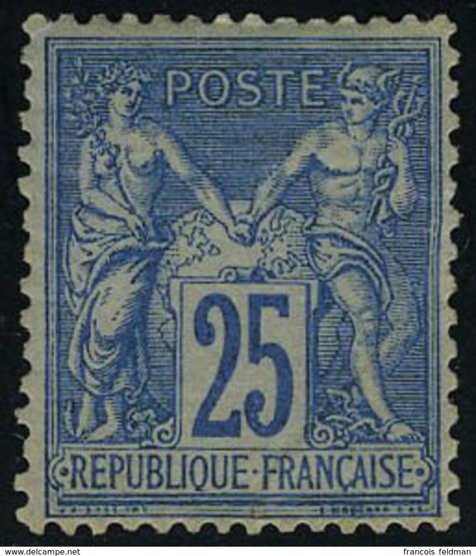 Neuf Avec Charnière N° 79, 25c Bleu, Type II, Cl, T.B. Signé Roumet - Otros & Sin Clasificación