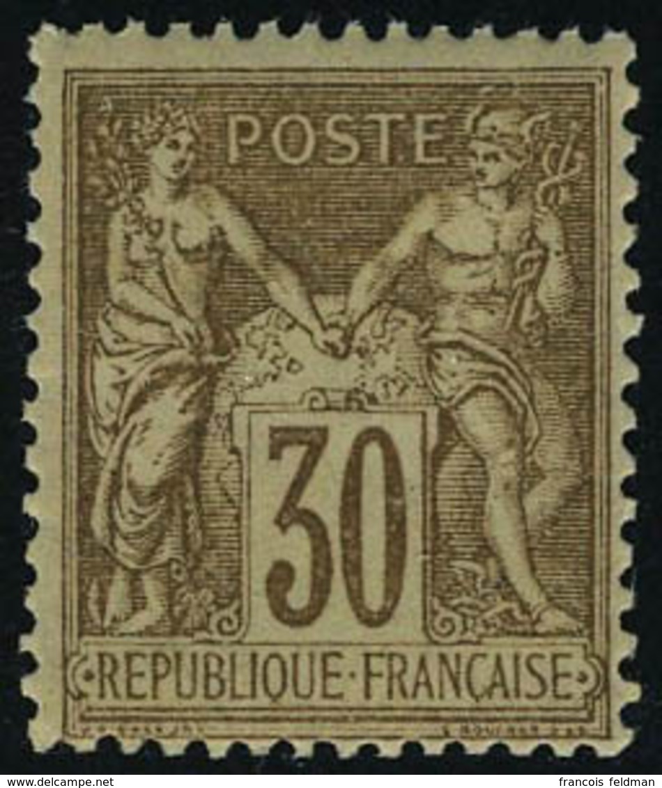 Neuf Sans Charnière N° 80, 30c Brun-jaune, Type II, T.B. - Autres & Non Classés
