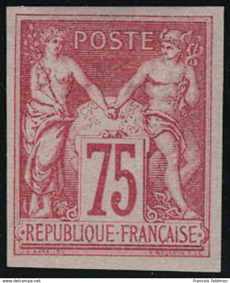 Neuf Sans Gomme N° 81c, 75c Rose Vif, Type II, ND, Réimpression Granet, T.B. - Autres & Non Classés