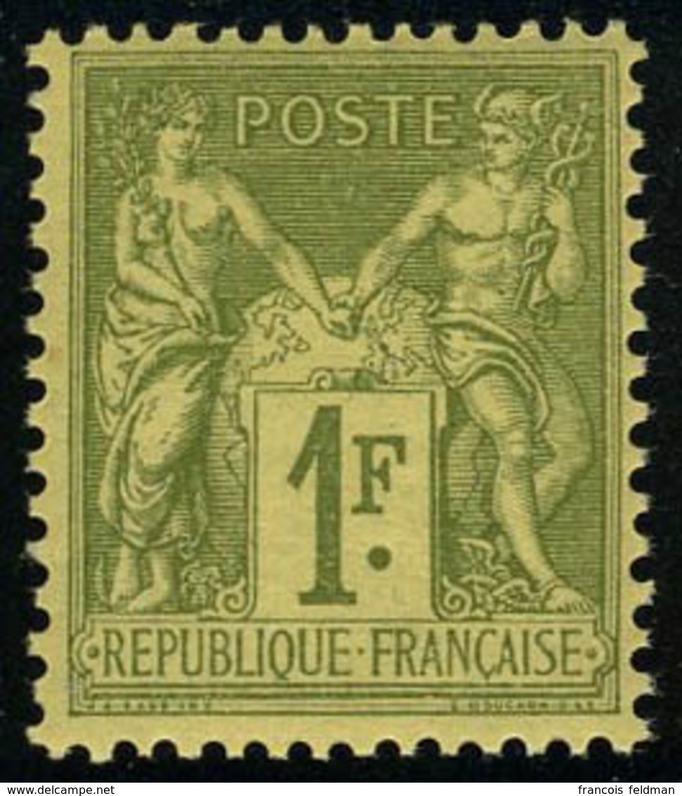 Neuf Sans Charnière N° 82, 1F Olive Clair, TB - Andere & Zonder Classificatie