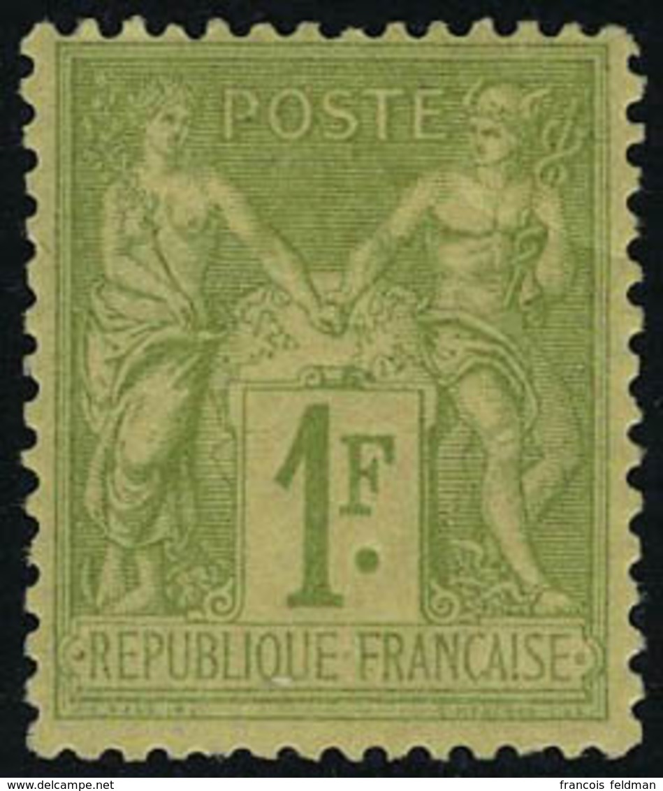 Neuf Avec Charnière N° 82, 1f Olive Clair, Type II, T.B. - Other & Unclassified