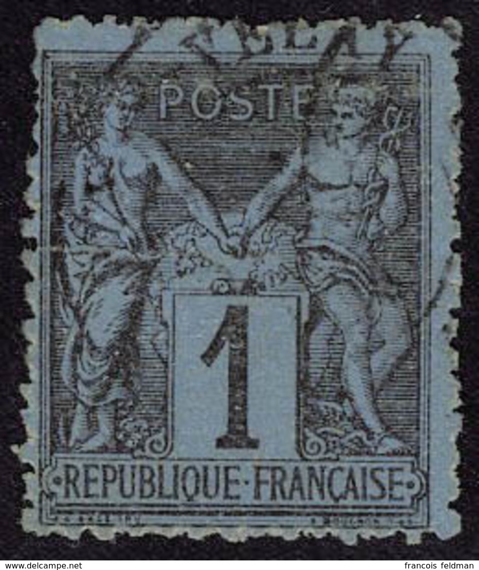 Oblitéré N° 84, 1c Bleu De Prusse, Jolie Nuance, T.B. Signé A Brun - Other & Unclassified