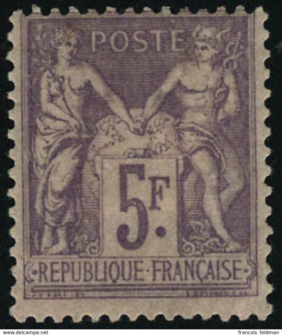 Neuf Avec Charnière N°95. 5f Violet Sur Lilas. Frais. T.B. - Other & Unclassified