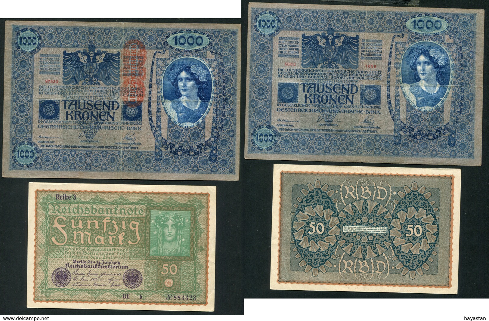 LOT DE 2 BILLETS D'ALLEMAGNE ET AUTRICHE - Kiloware - Banknoten