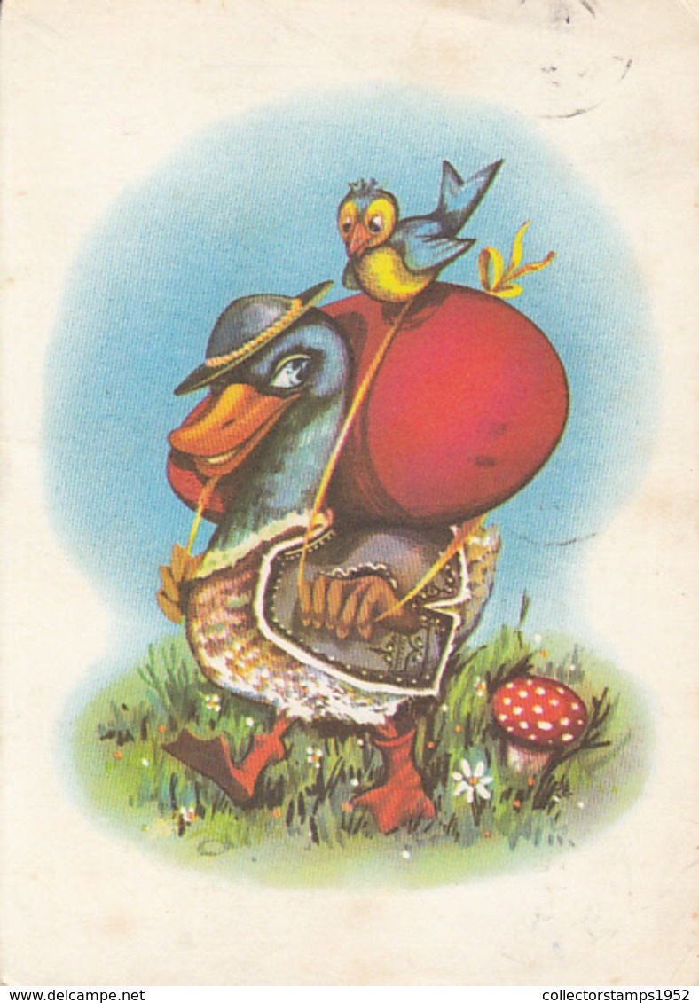 84609- DUCK, PAINTED EGG, MUSHROOM - Pilze