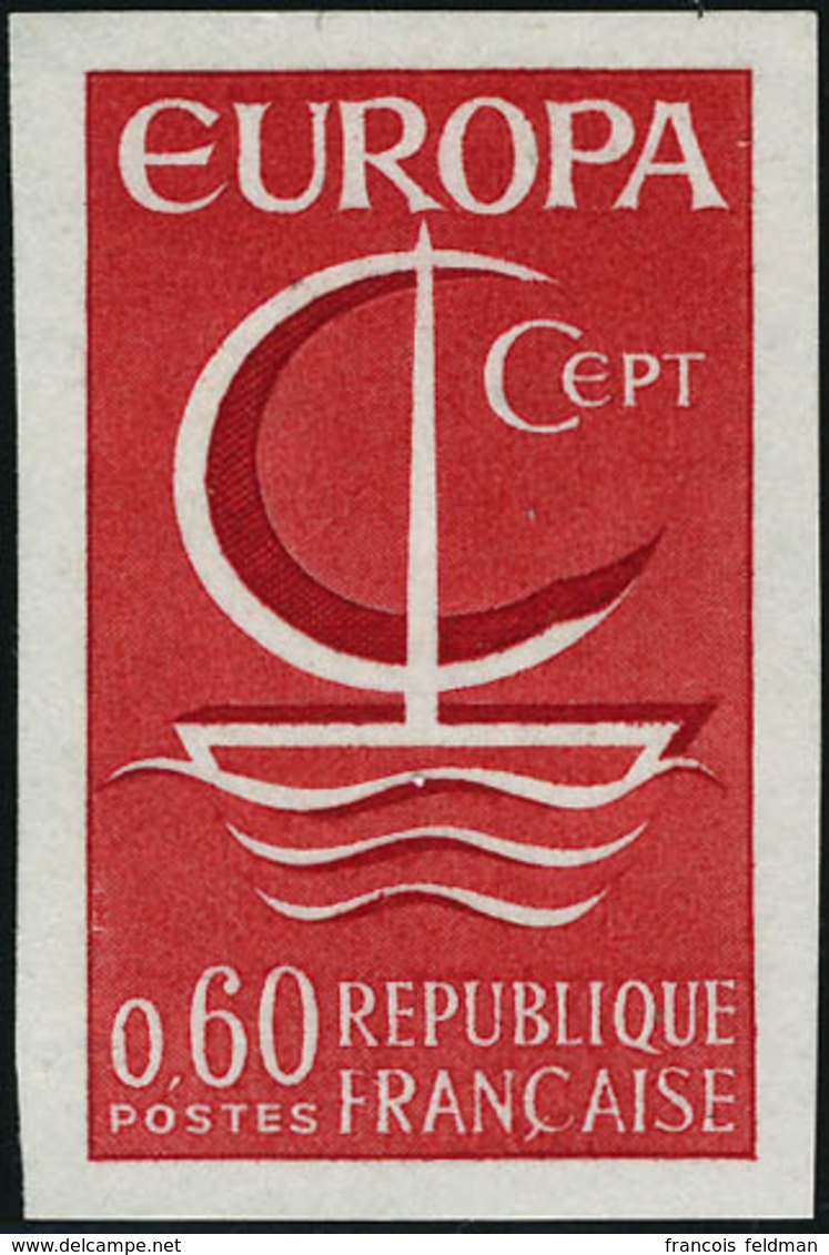 Neuf Sans Charnière 1966. France N° 1490/91, EUROPA 1966. La Paire Non Dentelée + La Même En 2 épreuves De Luxe. T.B. - Autres & Non Classés