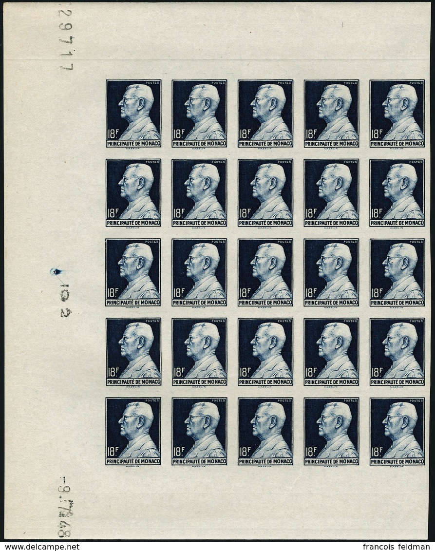 Neuf Sans Charnière N°302/306. 25 Séries Prince Louis II, ND, (bloc De 25 Ou 10+15). T.B. - Andere & Zonder Classificatie