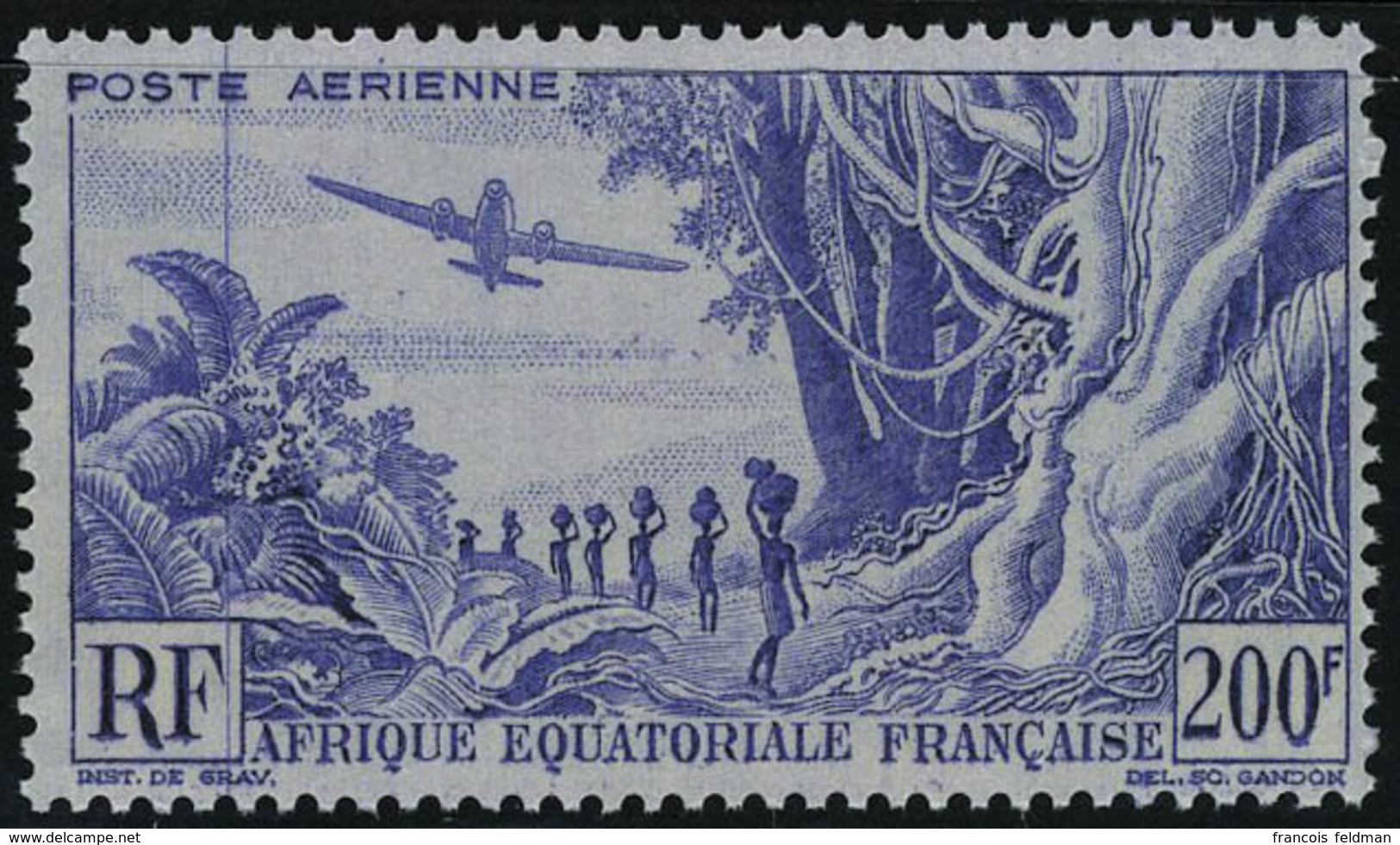 Neuf Sans Charnière N° 52B, 200f Caravane De Porteurs Violet Au Lieu De Bleu TB Maury - Autres & Non Classés