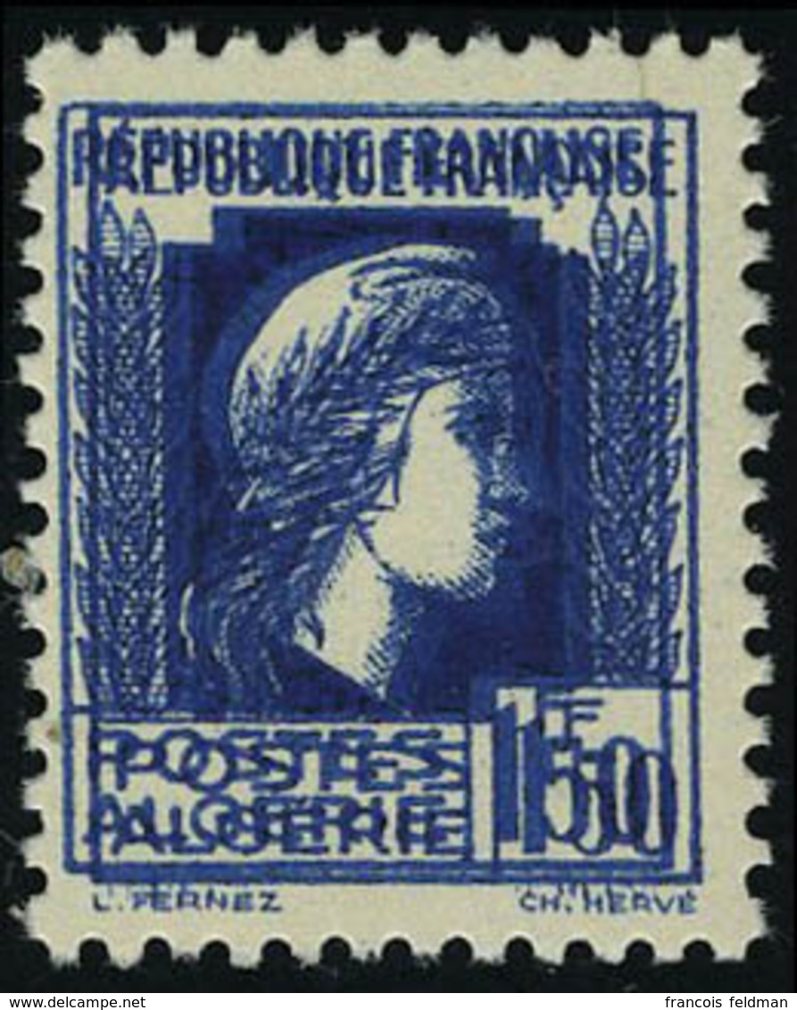 Neuf Sans Charnière N° 214a, 1f50 Bleu Cérès, Double Impression T.B. - Andere & Zonder Classificatie