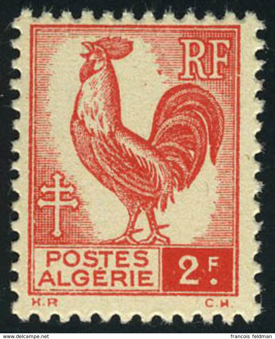Neuf Sans Charnière N° 220b, 2f Rouge Coq, Impression Recto/verso, TB - Maury - Andere & Zonder Classificatie