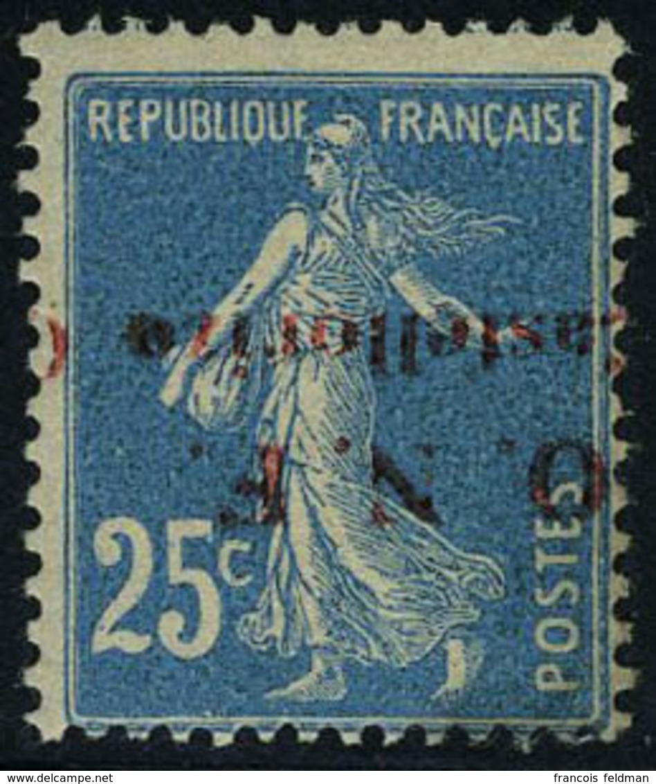 Neuf Avec Charnière N° 31a, 25c Bleu Surcharge Renversée, TB - Other & Unclassified