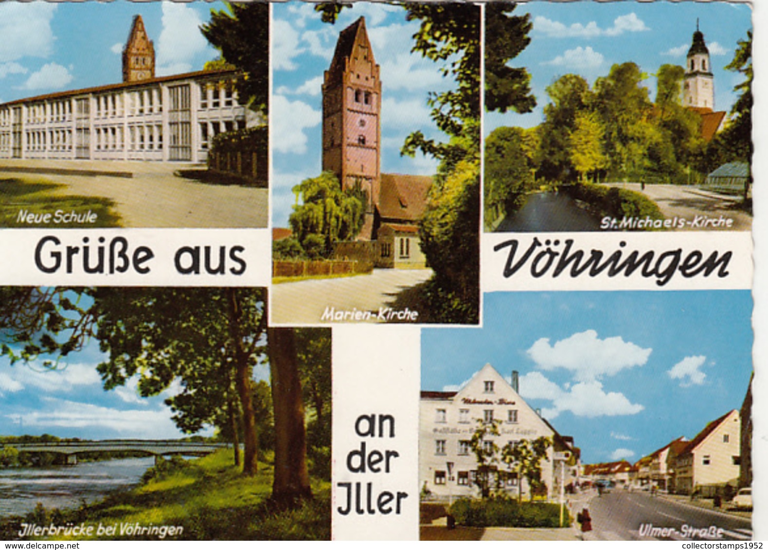 84669- VOHRINGEN- SCHOOL, BRIDGE, CHURCH, STREET - Vöhringen