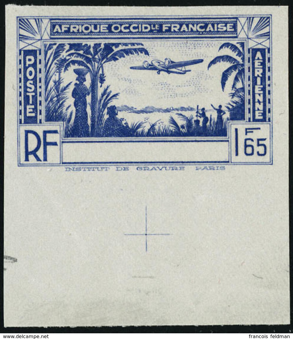 Neuf Sans Gomme Type PA De 1940, 1f65 Bleu, Non émis, Sans La Légende Côte D'Ivoire, Non Dentelé, Bdf, T.B. - Andere & Zonder Classificatie