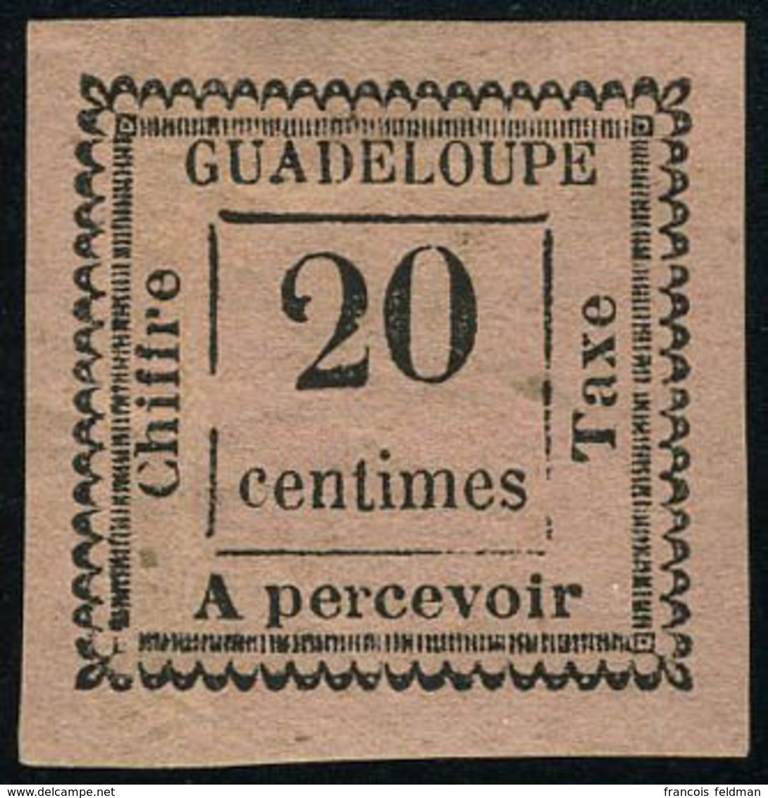 Neuf Sans Gomme N° 9, 20c Rose Variété Tête Du 2 Brisée, Signé Calves - Maury 9C - Autres & Non Classés