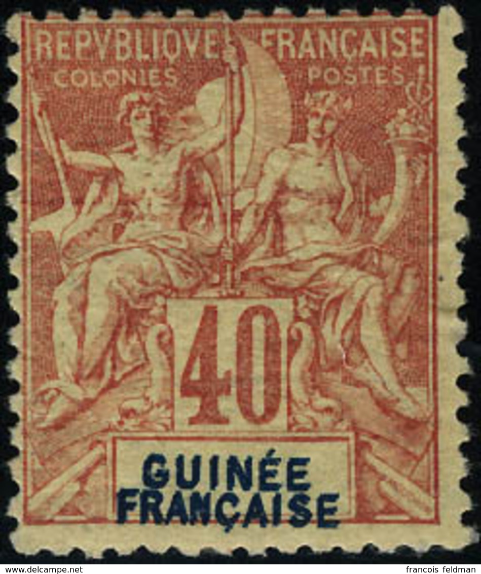 Neuf Avec Charnière N°10a. 40c Orange, Double Légende. T.B. - Andere & Zonder Classificatie