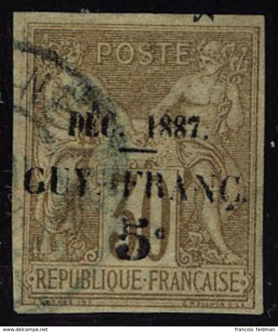 Oblitéré N° 7, 5c Sur 30c De 1877, Déc. 1887, T.B. Signé Calves - Other & Unclassified