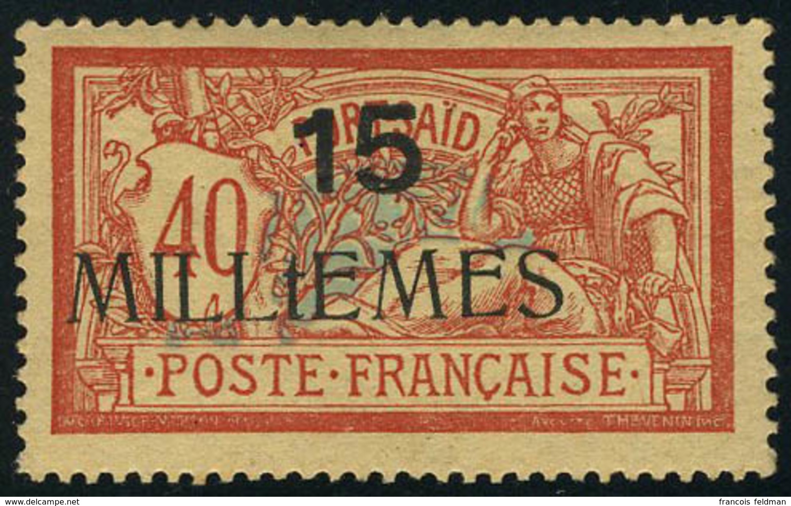 Neuf Sans Charnière N° 44aB, 15 MILLTEMES S/40c Merson, TB - Maury Tirage 72 - Autres & Non Classés