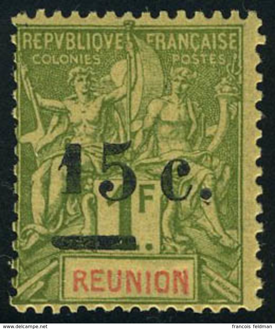 Neuf Avec Charnière N° 55b, 15c S/1F Olive, 1 Plus Petit Que 5, TB - Andere & Zonder Classificatie