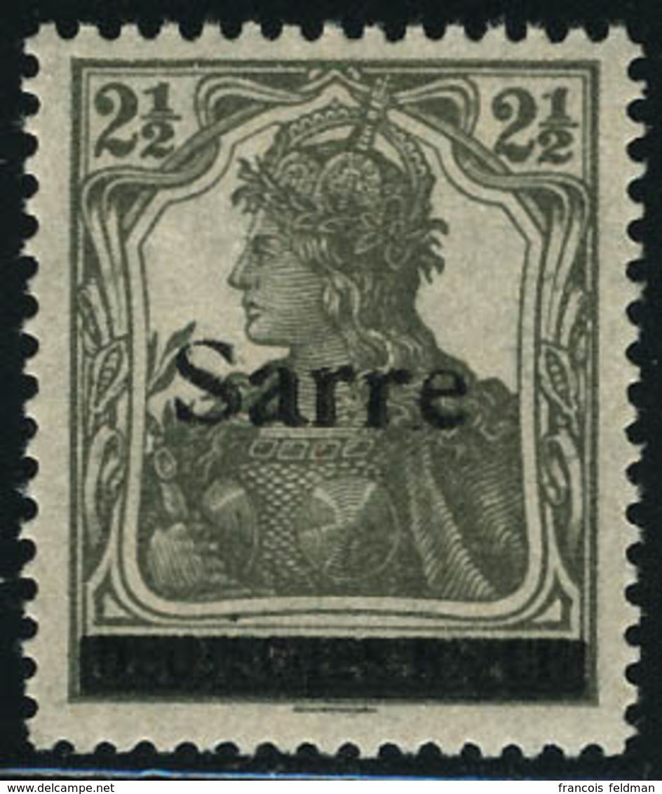 Neuf Sans Charnière N° 2A. 2 1/2 Pf Gris Olive, 2ème Tirage, Michel N° 2a II, Superbe, Signé Burger. - Autres & Non Classés