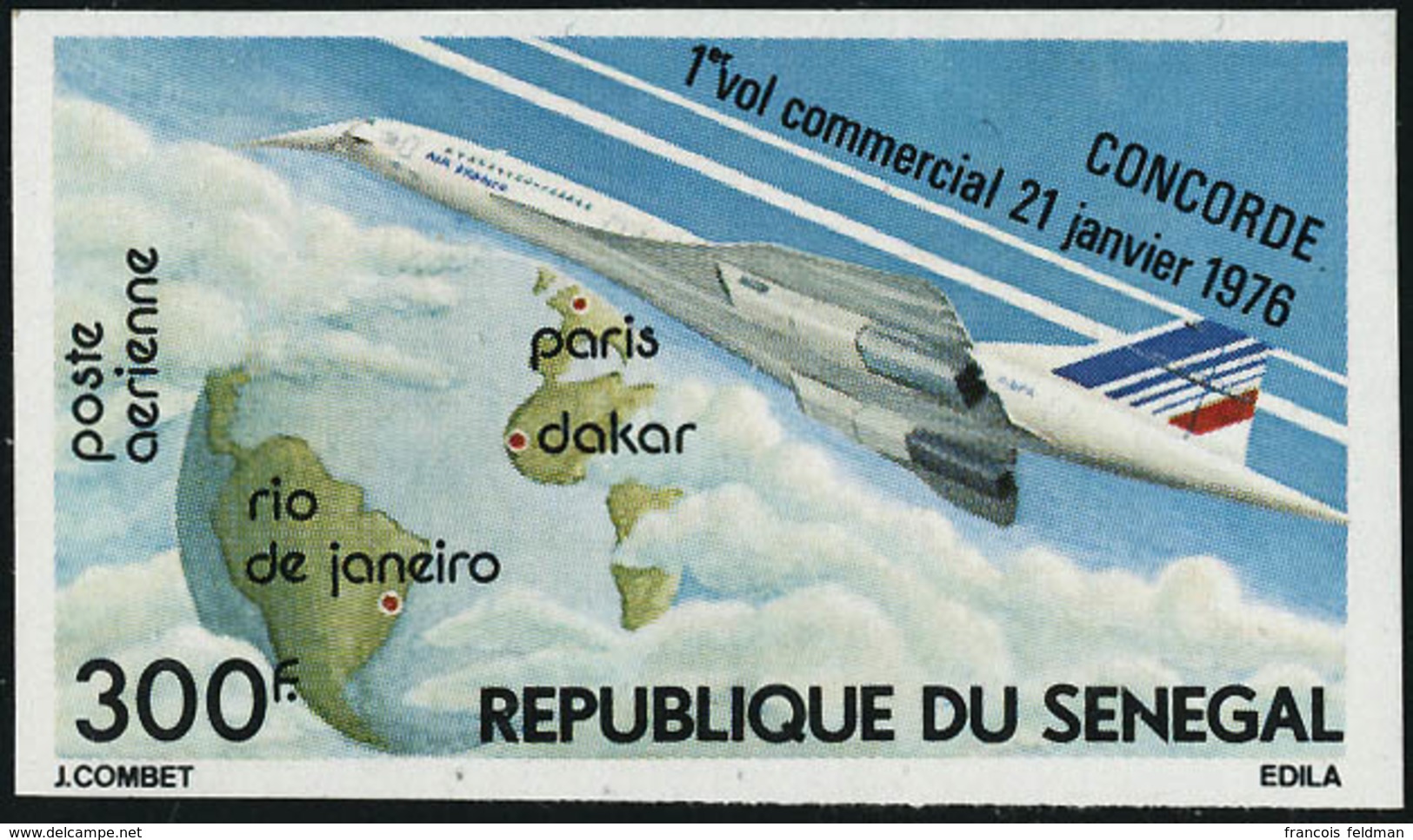 Neuf Sans Charnière N° 151. 300f Concorde, 1ex Non Dentelé + Le Même En épreuve De Luxe. T.B. - Andere & Zonder Classificatie