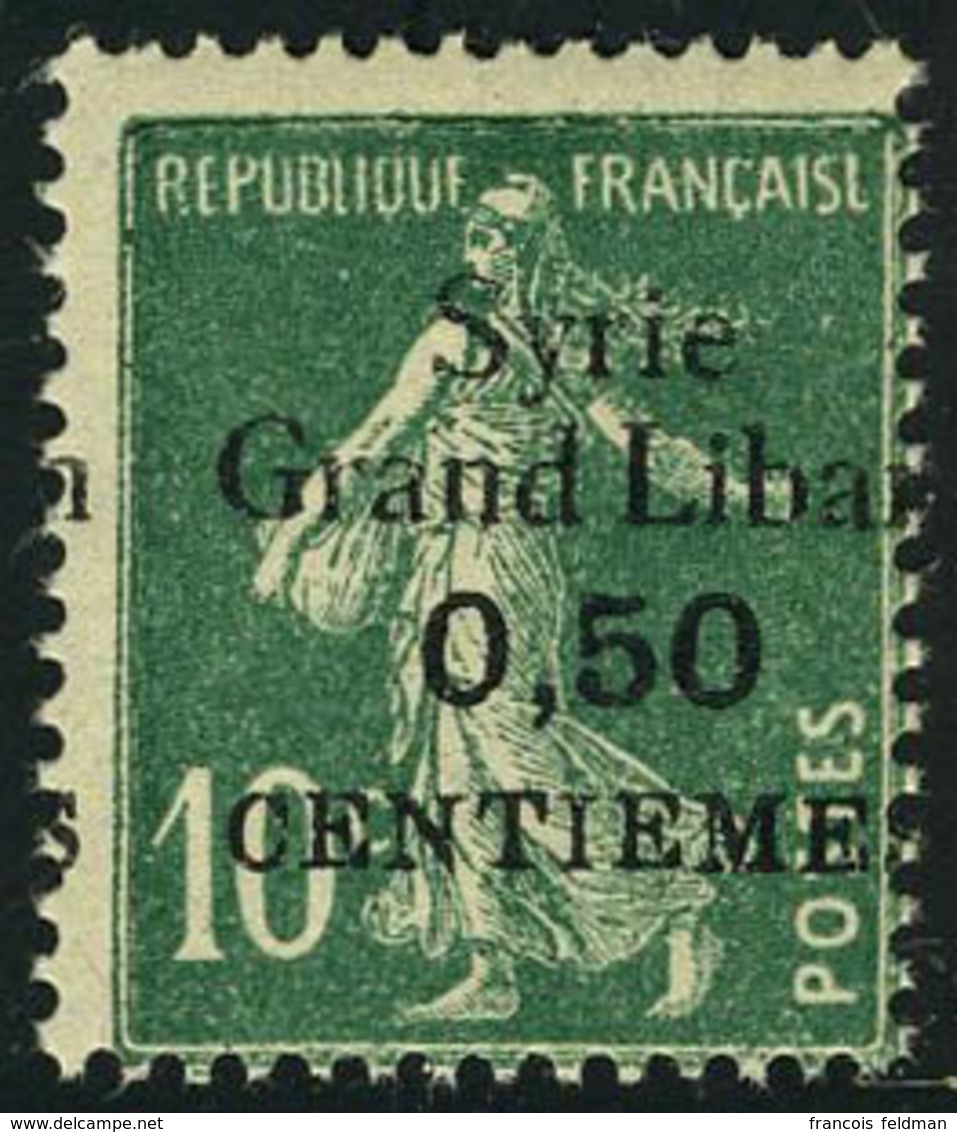 Neuf Sans Charnière N° 90b, Erreur De Valeur 0,50 S/10c Vert Semeuse, TB - Andere & Zonder Classificatie