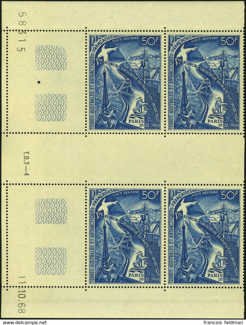 Neuf Sans Charnière N° 18, 50F Traité Antarctique, Bloc De 4 Coin Daté 11/10/68, TB - Andere & Zonder Classificatie