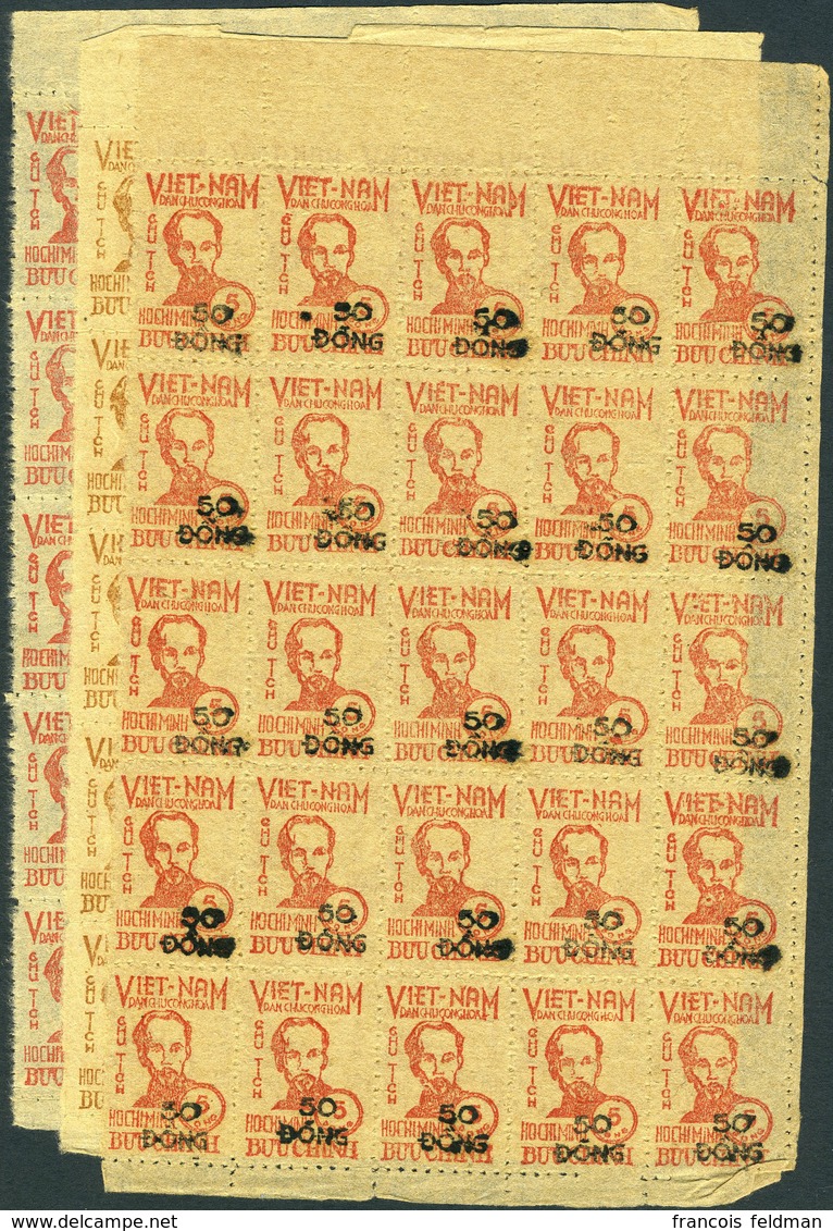 Neuf Sans Gomme N° 60/62, Ho Chi Minh, Les 3 Valeurs En 1/2 Feuilles De 25 Ex, TB - Autres & Non Classés