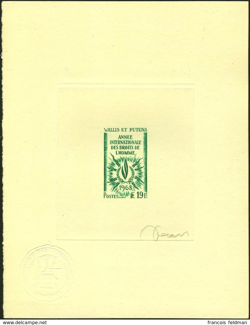 N° 173, Année Des Droits De L'Homme, Epr. D'Artiste En Vert Signée Decaris, Cachet De Contôle, TB - Autres & Non Classés