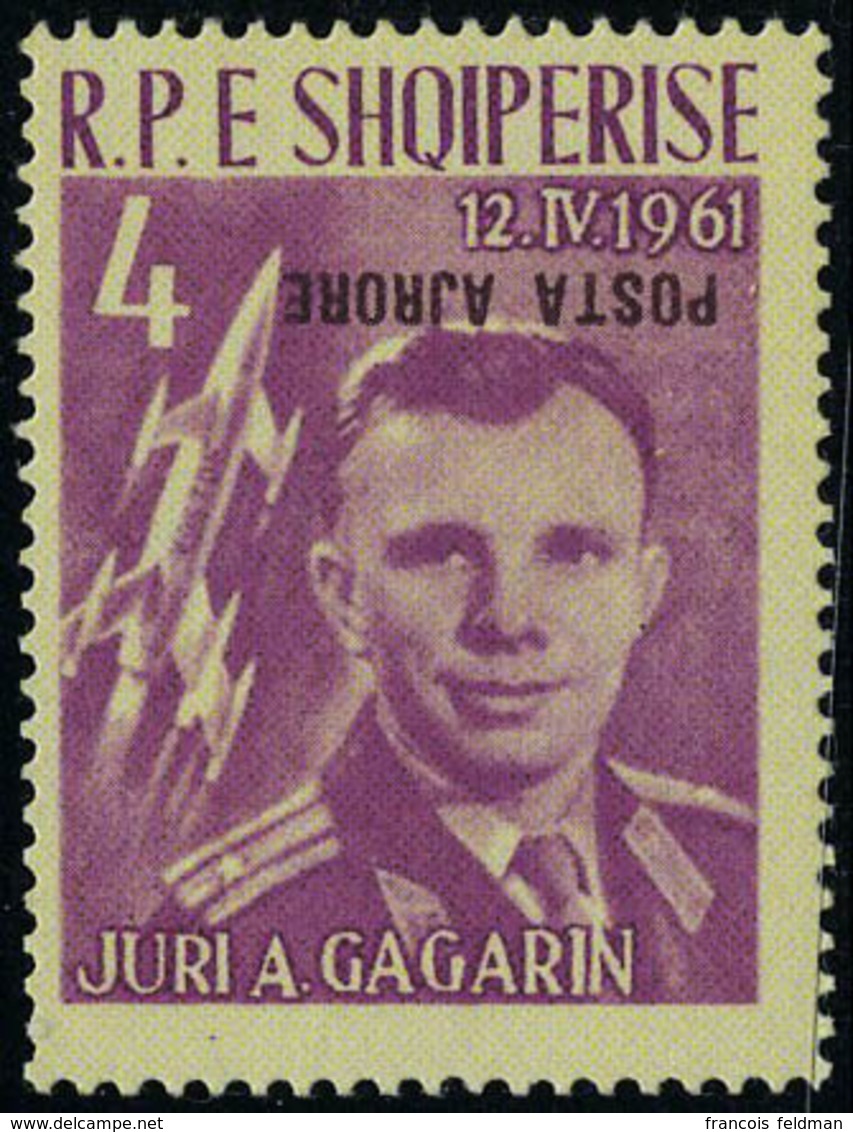 Neuf Sans Charnière N° 58A, 4l Gargarine Et Vostok, Surcharge Rouge Renversée, T.B. Signé Calves - Autres & Non Classés