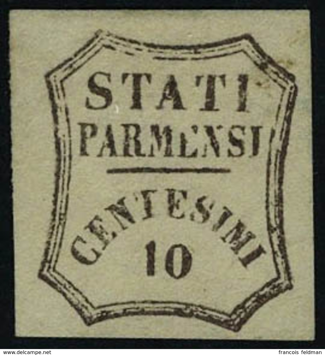 Neuf Sans Gomme N° 13, 10c Brun Variété 0 Gras T.B. Signé Raybaudi. Sassone 14d - Autres & Non Classés