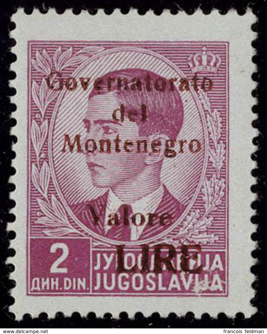 Neuf Sans Charnière Série Surchargée En Carmin Governatorato Del Montenegro Valore Lire. Sassone 49/59 La Série Superbe, - Andere & Zonder Classificatie