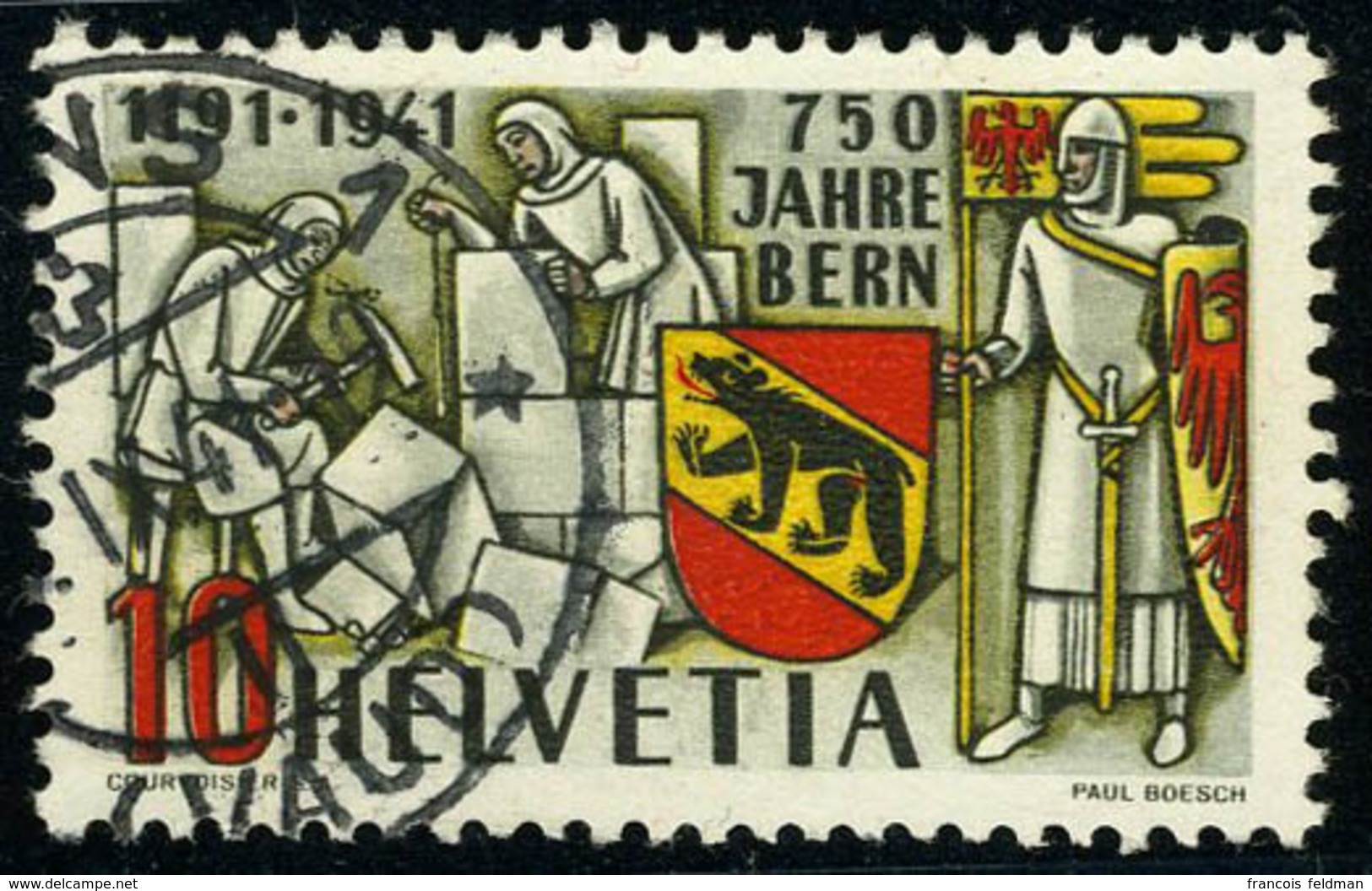 Oblitéré N° 370, 10c Ville De Berne, Variété Araignée, TB - Zumstein 253-2-01 300 CHF - Autres & Non Classés